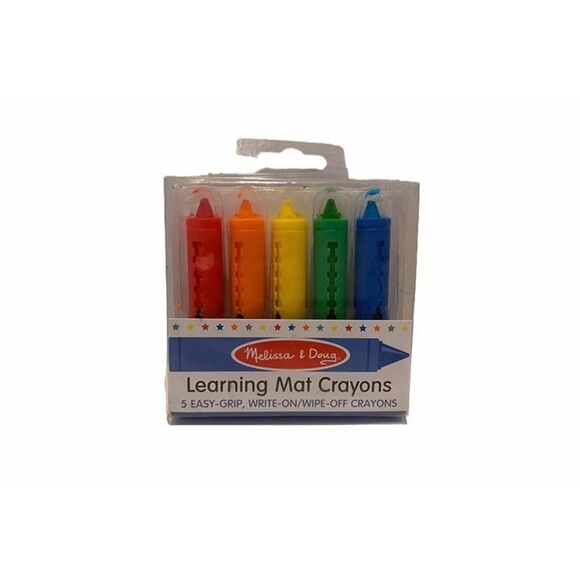 Melissa & Doug Learning Mat Crayons Write On and Wash Off Coloring Set - Picture 1 of 3